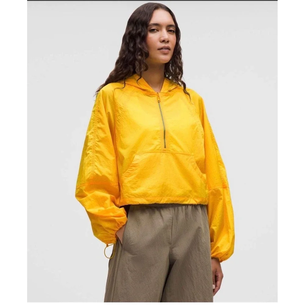 882-Lululemon Scuba Cropped Anorak-Maize Yellow